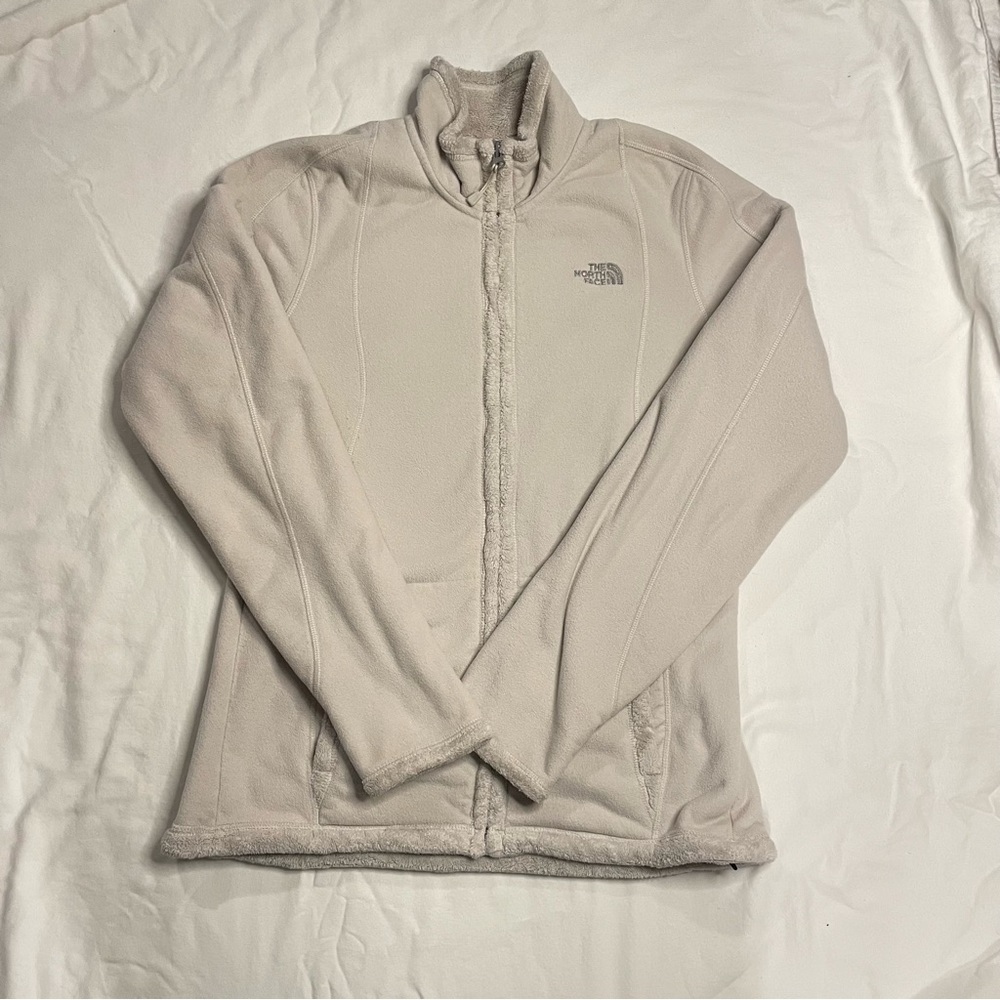 The North Face Jacket Womens Medium Ivory Fleece Full Zip Outdoor Softshell